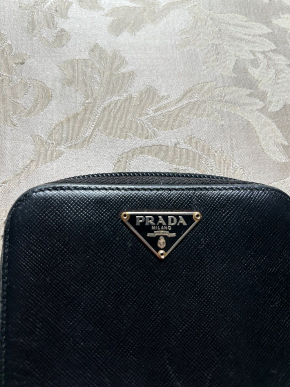 7039. Authentic Prada Black Saffiano Leather Zip-Around Wallet. - Picture 10 of 11